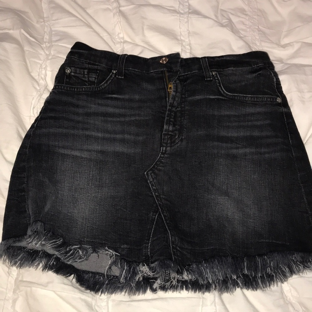 Black denim skirt
